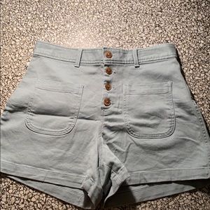 Gap high rise shorts in a blue grey